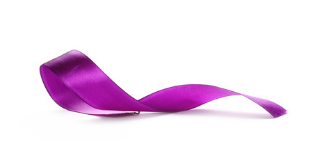 Purple ribbon isolated on white background