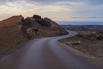 Fototapeta na wymiar Timanfaya National Park, Volcanic landscape, Lanzarote, Canary islands, Spain 