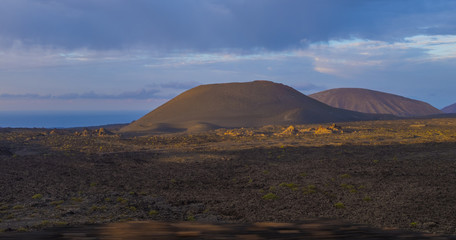 Obraz premium Timanfaya National Park, Volcanic landscape, Lanzarote, Canary islands, Spain 