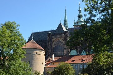 Fototapeta na wymiar Prague - Castle and St. Vitus Cathedral