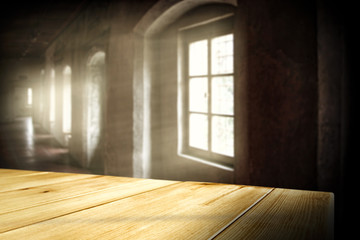 desk of free space and window place 