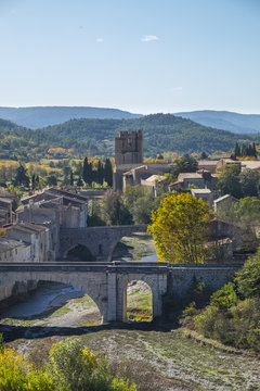 The Abbey of St. Mary of Lagrasse  in the medieval village of Lagrasse, France