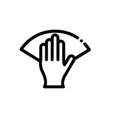 Wipe with hand vector icon