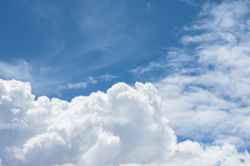 Naklejka na ściany i meble Blue sky and White cloud. clear blue sky with plain white cloud