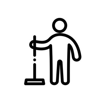 Man holding wiper vector icon