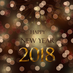 Naklejka premium Happy new year 2018