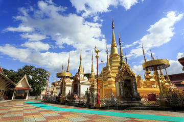 Pagoda at Thai temple, Wat Phra Borommathat, Tak district Thailand