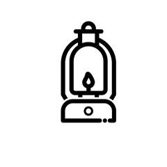 Lit lamp vector icon