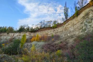 Fototapeta na wymiar Landslide because of soft soil formation.