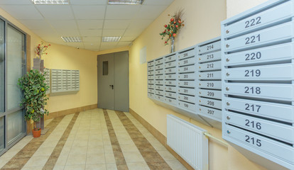 hall mailboxes and doors