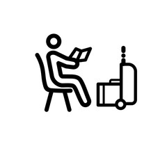 Waiting flight vector icon