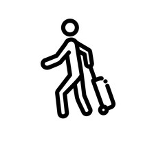 Waiting with luggage vector icon