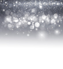 Christmas festives glittering defocused gray background with copy space