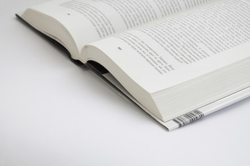 open book close-up on a white background