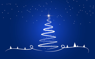 Creative  Christmas tree as symbol of Happy New Year, Merry Christmas holiday celebration. Greeting.vector illustration