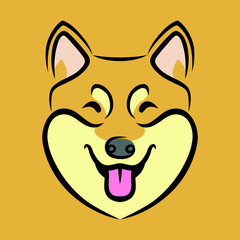 Cute shiba inu dog face vector illustration