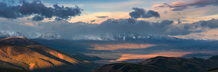 View of Chuya ridge of Altai mountains, West Siberia, Russia.