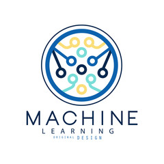 Machine learning icon in circle shape