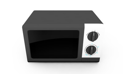 realistic microwave oven on isolated, kitchen object 3d illustration