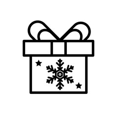 Christmas gift vector icon