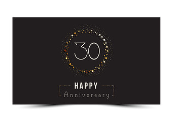 30 years Happy Anniversary card. Vector illustration