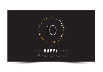 10 years Happy Anniversary card. Vector illustration