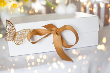Beautiful luxury gift box with ribbon