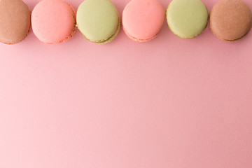 Row of tasty macaroons