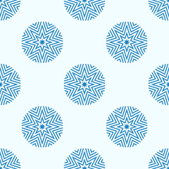 Snowflakes seamless geometric pattern.