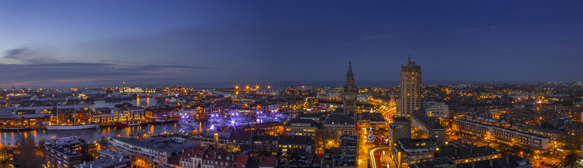 Dunkerque vue du ciel et de nuit  © Philippe Sénicourt