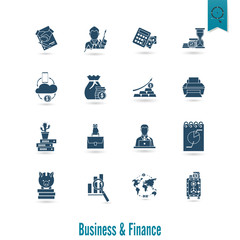 Fototapeta premium Business and Finance Icon Set