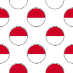 Obraz premium Seamless pattern from the circles with flag of Monaco.
