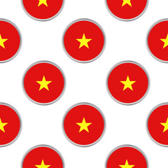 Seamless pattern from the circles with flag of Vietnam.