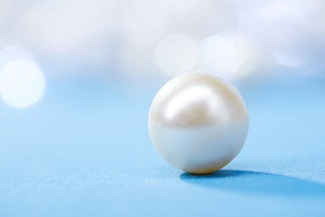 pearls on the blue background