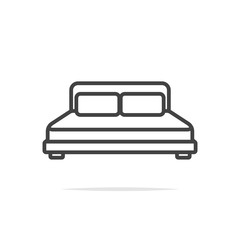 Bed line icon vector