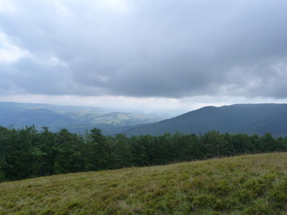 Ukrainian Carpathians landscape before the rain.