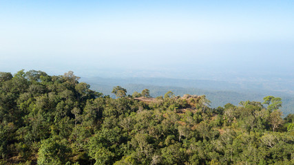 Fototapeta na wymiar Landscape form drone in Phu Hin Rong Kla National Park