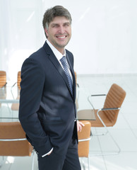 businessman on an empty office background