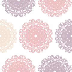 Seamless abstract floral pattern with mandala pattern