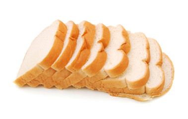 Sliced Wheat Bread on white background