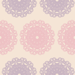 Seamless abstract floral pattern with mandala pattern
