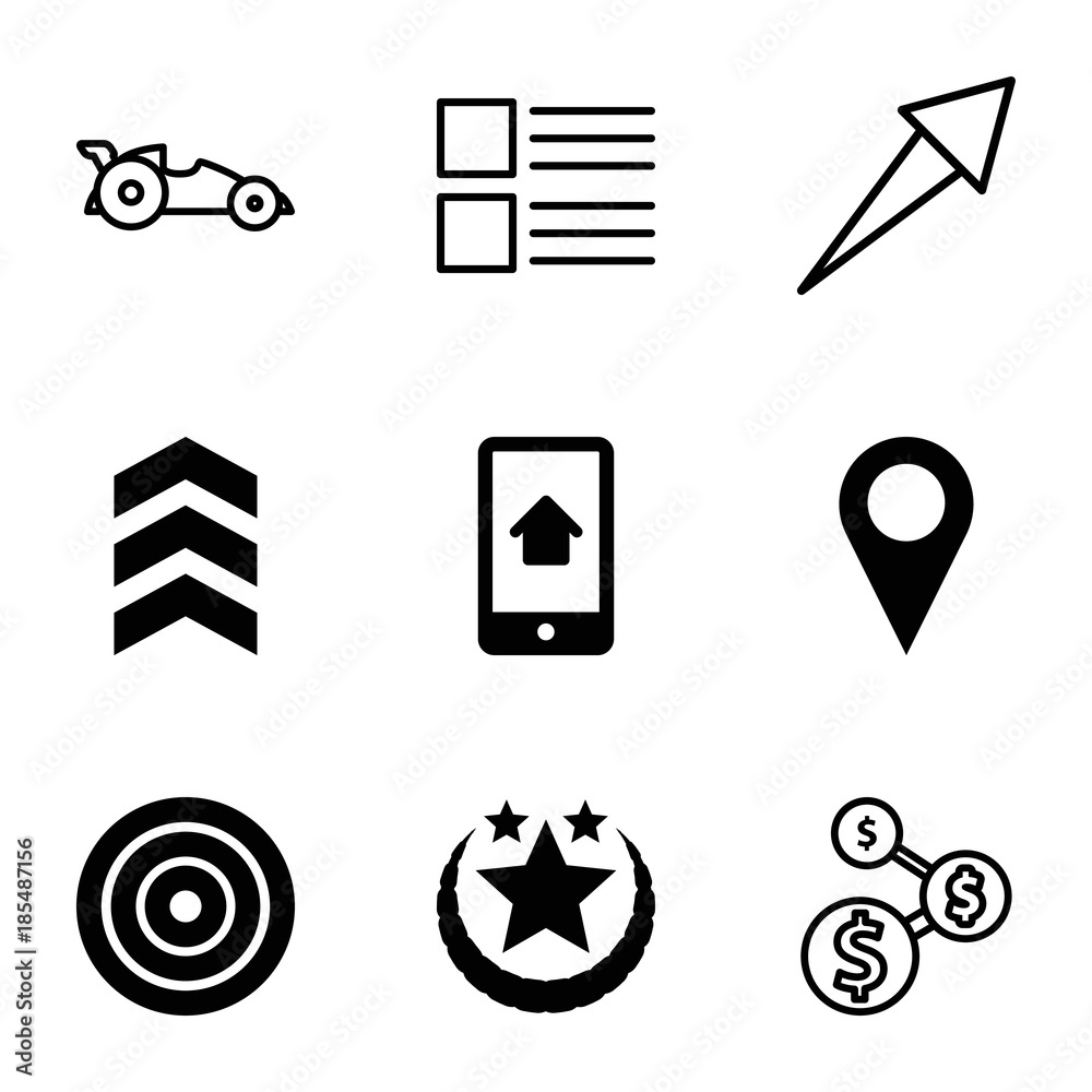 Poster Ui icons. set of 9 editable filled and outline ui icons