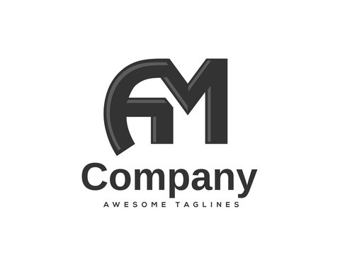 creative Letter AM logo design template elements. simple letter AM letter logo,Business corporate letter AM logo design vector. Simple and clean flat design of letter AM logo vector template.