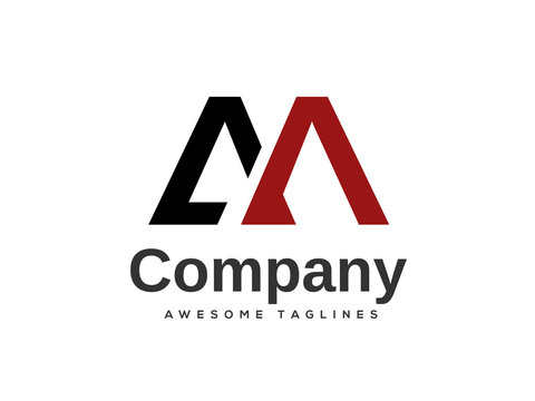creative Letter AM logo design template elements. simple letter AM letter logo,Business corporate letter AM logo design vector. Simple and clean flat design of letter AM logo vector template.