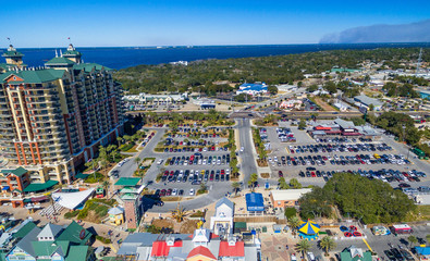 Obraz premium Aerial view of Destin skyline, Florida in winter