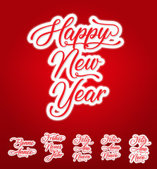 Happy New Year Lettering Card In Multilanguage