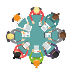 Arbeitstagung Business Meeting Flat Design Icon