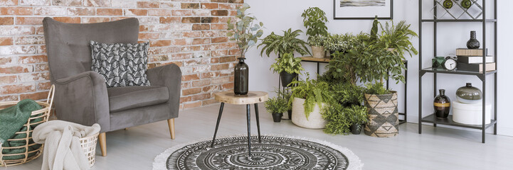 Armchair in cozy living room