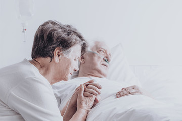 Elder married couple in hospital