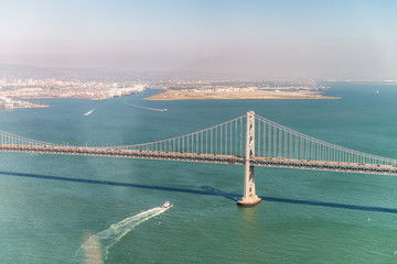 Fototapeta premium Beautiful aerial view of San Francisco Bay Bridge